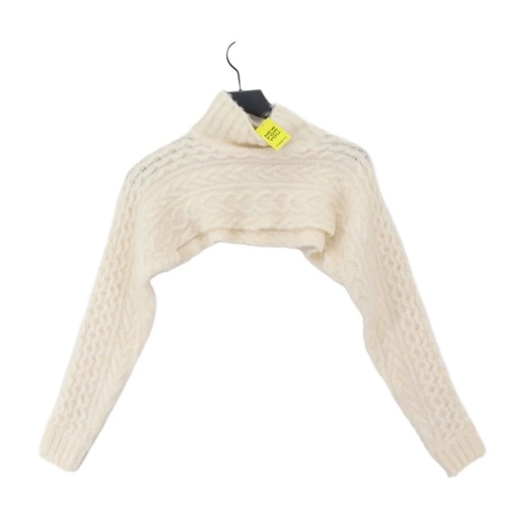 Zara Cream cropped Cowl Neck Chunky Knit Sweater - Picture 7 of 9
